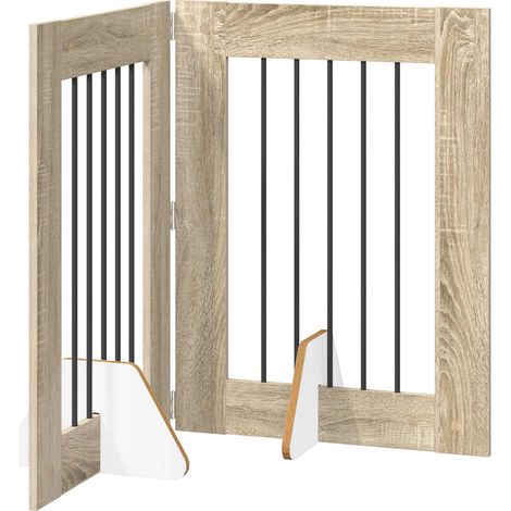 Klappbares Hundetor mit Ständern 2 Stk. Sonoma-Eiche 120,5 cm vidaXL