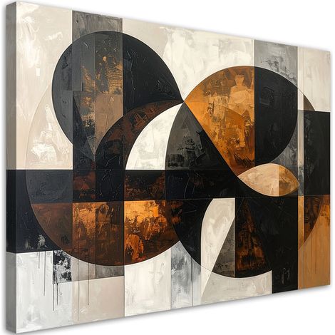 Quadro su tela, Astrattismo forme geometriche marrone, 60x40 (1/5)