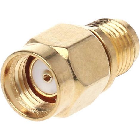 Adaptateur coaxial droit RP-SMA mâle vers SMA femelle (convertisseur RF) (1/5)