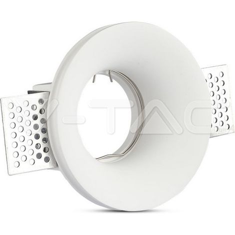 V-TAC VT-859 3697 Portafaretto LED da Incasso Rotondo GU10 Corpo in Gesso Bianco