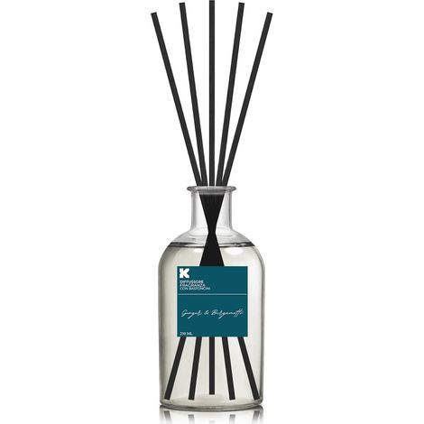 KLULK Diffusore Profumo Ambiente Con Bastoncini Fragranza Ginger E Bergamotto 250 Ml Lunga Durata E Intensità Made In Italy (1/5)