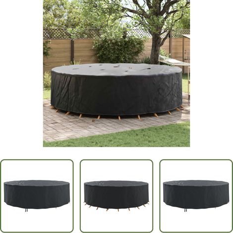 vidaXL UV-beständig - Gartenmöbelabdeckung Schwarz 320 x 320 x 105 cm 210D-Gewebe (1/5)