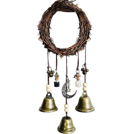 Clochette De Porte - Cordon En Corde Naturelle Avec Clochette Métallique - Décoration Spirituelle Pour Intérieur Et Autel - 1 Pièce (1/5)