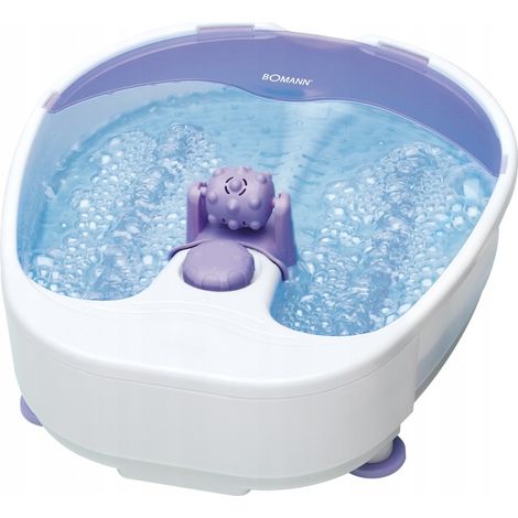 Bomann FM 8000 CB Masajeador Pies, Hidromasaje Intensivo Burbujas, Calor, Uso con/sin Agua, Rodillos Masaje 90W Blanco/Violeta (1/5)