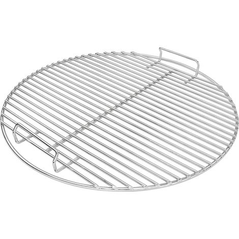 Barbecue Grille de Cuisson en Acier Nickelé Brillant pour Grils à Charbon Weber, jom Barbecue Grill,Smokey Mountain Cooker Smoker, Bar-B-Kettle, 44,5 CM Une