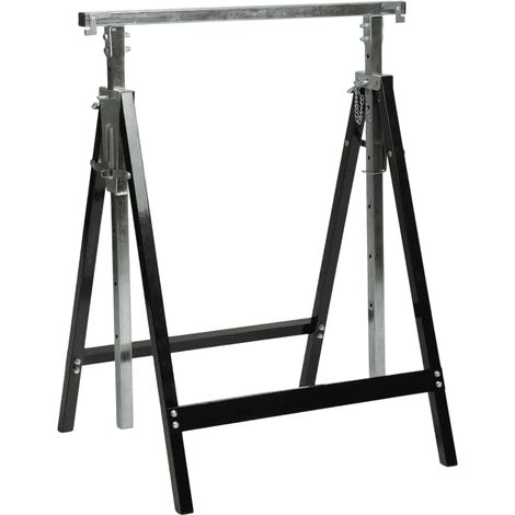 Nordlinger – Tréteau pro réglable en acier – Charge maximale 300 kg – Hauteur 80 à 120 cm – Support stable pour matériaux de construction