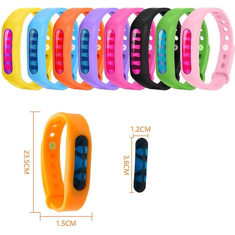 Lot de 8 bracelets anti-moustiques et tiques pour la main (1/3)