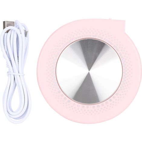 Tapis d'isolation USB 55°C pour tasse - Multifonctionnel, antiglisse, protège bureau (Rose) (1/5)