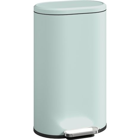 Poubelle de cuisine 30 litres, poubelle à pédale avec couvercle à fermeture amortie, pédale en métal, vert, 36,5 x 31 x 61 cm (1/5)