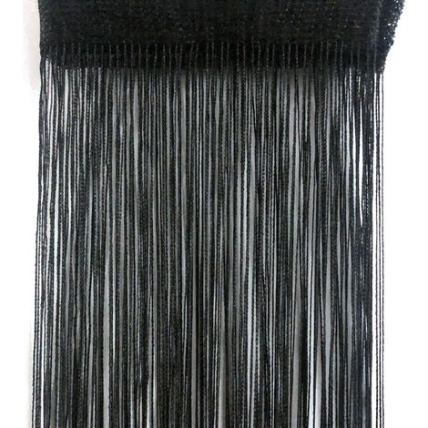 Rideau de porte à fils et franges pour fenêtre, séparateur de pièce 100x200 cm (1/5)