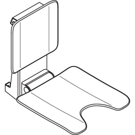 HEWI 900.51.10460 CV Siège suspendu avec découpe pour plancher sanitaire (1/2)