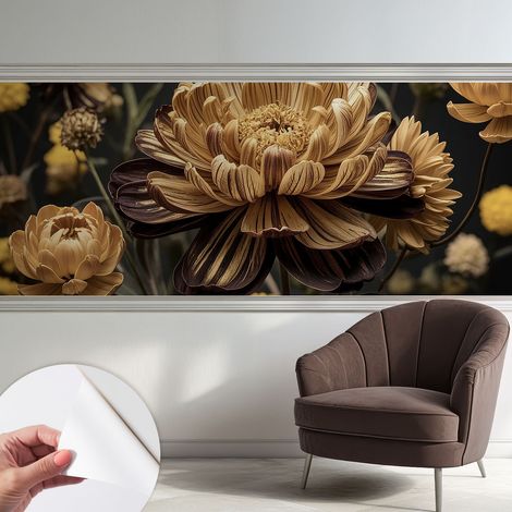 Papier peint autocollant avec imprimé pour cuisine facile à appliquer pour mur a motif Élégance florale 250x104 cm (1/5)