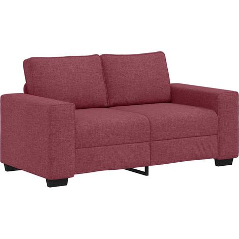 Divano a 2 Posti  Sofa Rosso Vino 160x77x82 cm in Tessuto (1/5)