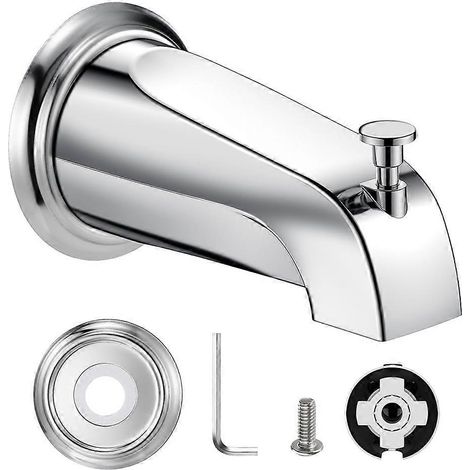Tub bec verseur avec Diverter et métal cache Anneau, Slip Compatible Bathtub robinet pour 1/2" Copper tuyau (1/5)