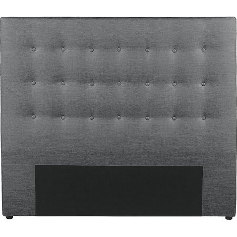 Vente-Unique – Tête de lit capitonnée 160 cm – Tissu polyester – Structure MDF – Hauteur 125 cm – Garnissage mousse polyuréthane (1/5)