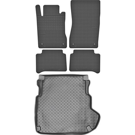 Juego de alfombrillas de goma para coche y maletero para Mercedes Clase E W211 Sedán Kombi (2002-2009).