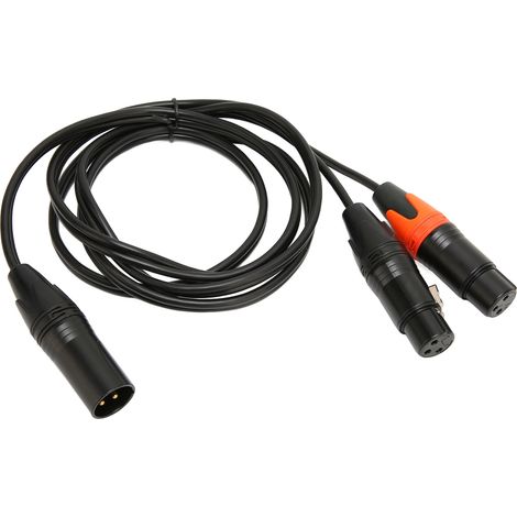 Câble Y XLR mâle vers deux XLR femelles, séparateur pour micro, adapté à table de mixage, égaliseur, amplificateur et orgue électronique. (1/5)