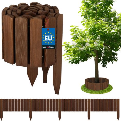 KOTARBAU® Bordure Jardin Exterieur Bois - 200 x 20 cm - Cloture Bois Jardin - Brun - Palissade Flexible - Décoration Jardin (1/5)