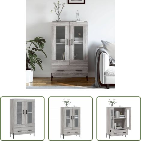 Holzwerkstoff - Highboard Grau Sonoma 69,5x31x115 cm Holzwerkstoff (1/5)