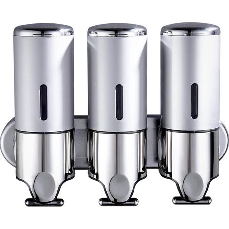 Distributeur manuel 3 en 1 avec barre en T métallique, capacité 500 ml par compartiment (1/4)