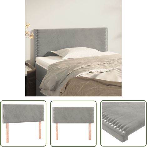 Tête de lit Résistante et économique, Panneau de lit, Gris clair 100x5x78/88 cm Velours OIB4114E (1/5)