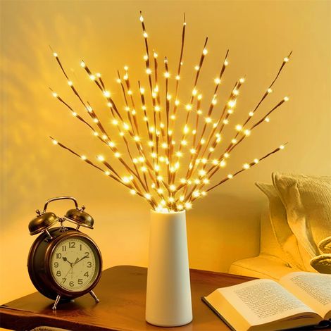 Lot de 3 branches lumineuses à LED pour salon, style nordique, ambiance créative, idéales pour la décoration de vases de vacances (1/4)