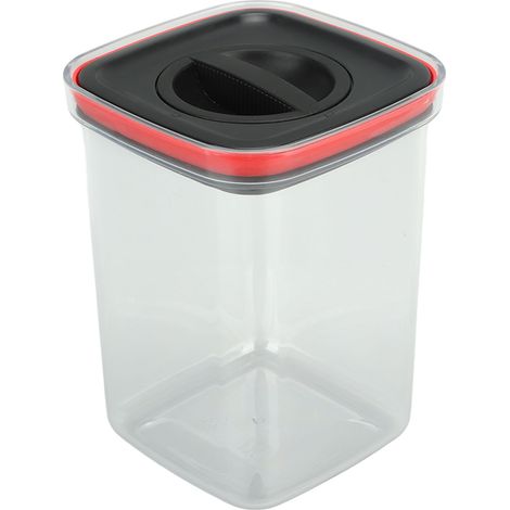 Boîte de conservation alimentaire hermétique avec couvercle, contenant transparent étanche pour riz et céréales mélangées, noir, 1300ml (1/5)