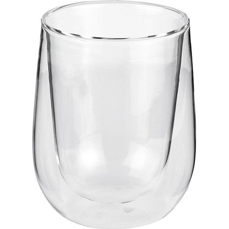 Cilio Milchkaffeegläser, 2 Stück, doppelwandig, 0,25 l, Durchmesser 9 x 11 cm