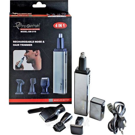 MaxTech - Rifinitore Gm-3116 Rasoio 4in1 Naso Orecchio Baffi Capelli Ricaricabile Cordless - (1/5)