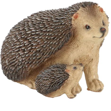 Igel mit einer kleinen Igelfigur, Höhe 10,8 cm