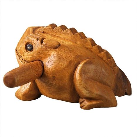 Glücksbringender Frosch aus thailändischem Massivholz, dekorative, handgefertigte Skulptur für Büro und Zuhause, Feng-Shui-Figur, Glücksgeschenk (1/5)