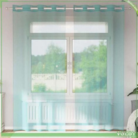 4102145 Rideaux en voile avec illets 2 pcs turquoise (1/5)