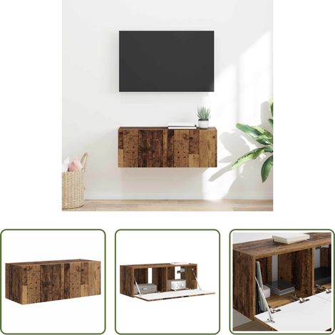 Bois ancien - Meuble TV mural Bois Ancien 60 x 31 x 29.5 cm Bois d'ingénierie (1/5)