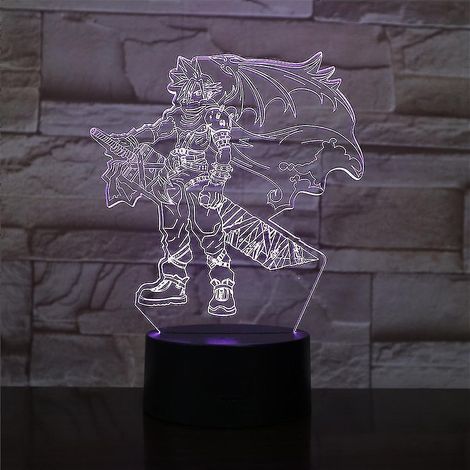 Lampe de chevet LED 3D Claude de Final Fantasy Ă changement de couleur (1/2)