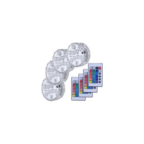 Lumière submersible de LED, Lampes sous-marines LED Éclairage Submersible Multi-couleur avec télécommande Étanche IP68 pour Piscine/Décorations//Fête Lot de 4