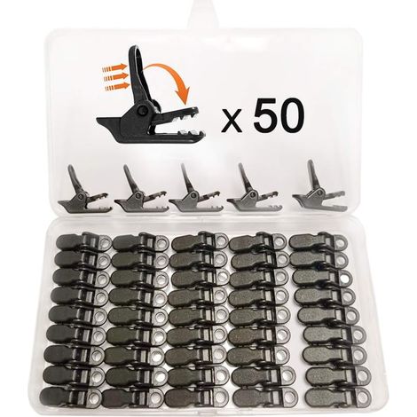 Clips de Bâche Plastique – 50 Pcs, Tente, Auvent, Camping (1/5)