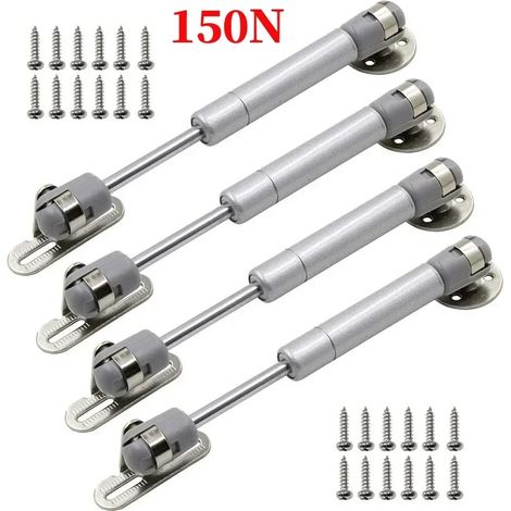 (4 pièces 150 N) Vérins à gaz pour charnières de placard, support de levage à âme en cuivre pour portes de placards de cuisine, barre de support hydraulique (1/5)