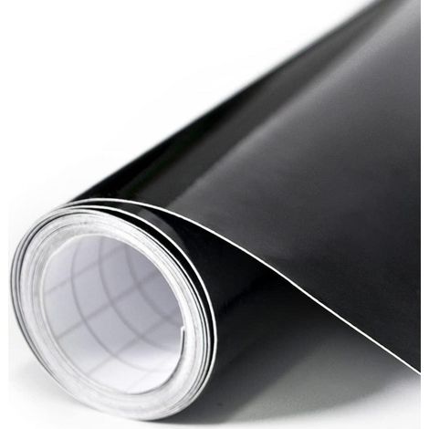 Selbstklebende Autofolie Glanz Schwarz 300x30cm, Vinyl Wrap mit Luftkanal (1/5)