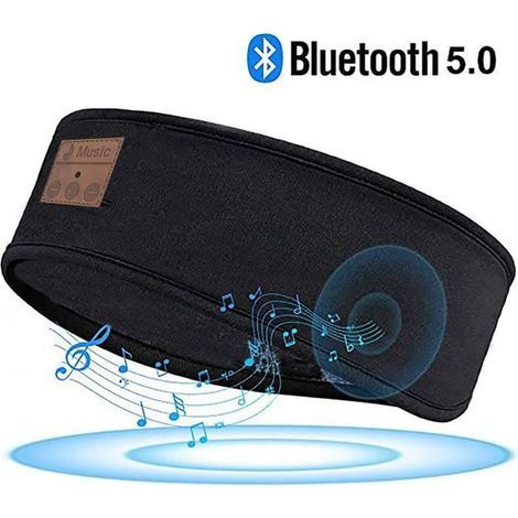 Bandeau Bluetooth, Ecouteur Sommeil Cadeaux, Parfait pour Sport, Dormeurs Latéraux, Voyage (Noir) (1/4)