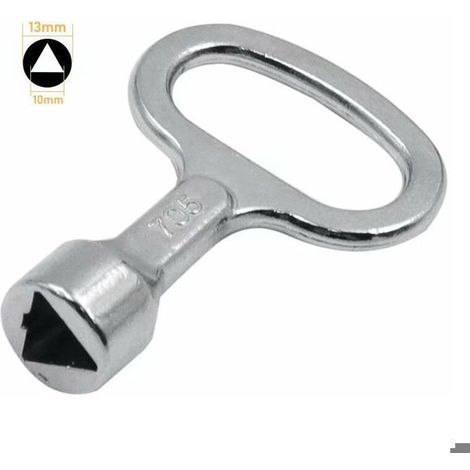 Clé Triangulaire en Métal Clé de la Boîte du Compteur Clé Triangle à Douille Argent,Clé pour armoires de distribution ENEAOCT (1/2)