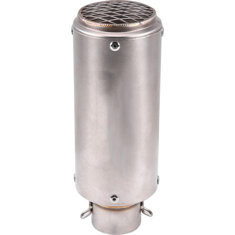 Silencieux moto universel en métal argenté, embout d'échappement tube arrière, accessoire personnalisable pour pot d'échappement moto, finition chromée, pièce de rechange réglable. (1/5)