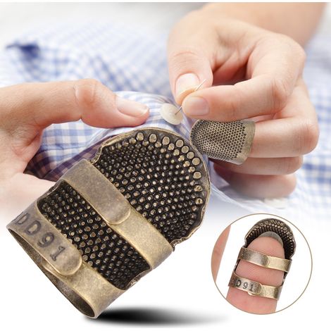 Kompakter Retro-Fingerhut aus Messing, Fingerschutz zum Nähen, Patchworken und Basteln, Größe S (1/5)