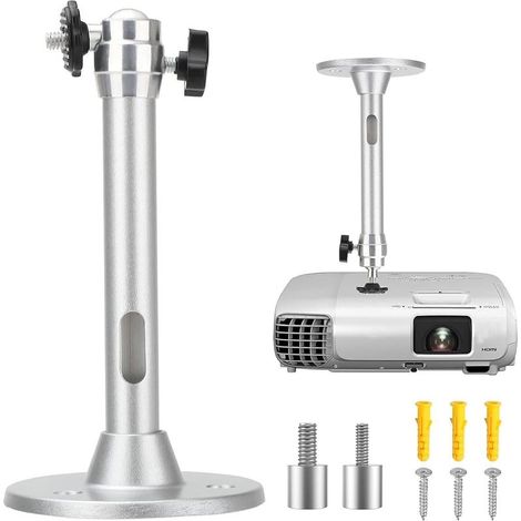 Support Plafond pour Vidéoprojecteur, Rotation Réglable 90°–360°, Support Universel Mural/Plafond pour Mini Projecteur Home Cinéma (1/5)