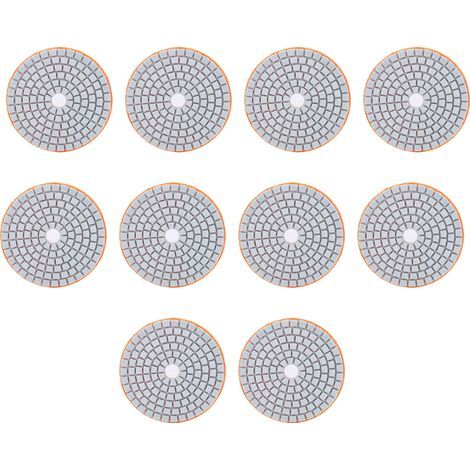 Lot de 10 Disques à Polir Diamant 80mm Grain 300 pour Marbre Béton Pierre Résine Blanche Alésage 12mm Usage Humide Sec (1/5)