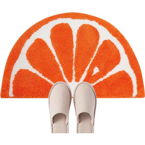 Lemon Bath Mat, Absorbent Non-Slip Bathroom Rug, 15.75x23.62 inches Soft & Quick Dry Floor Mat with Cute Fruit Design, Cozy Home Décor for Shower, Kitchen and Entryway (1/5)