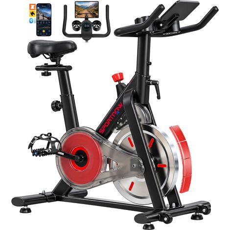 Bicicleta Estática Magnética con Bluetooth y Volante de Inercia de 8 kg, LCD y Asiento Ajustable (1/5)