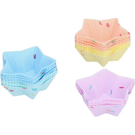 Set mit 20 Silikonformen für Mini-Kuchen, Sterne für Pudding, Gelee und Gebäck (1/5)