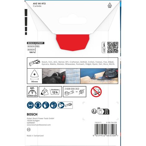 Bosch 1x Placa lijadora EXPERT AVZ 90 RT2 (para Mortero, Cola, Anchura 90 mm, Professional Accesorios Multiherramienta)
