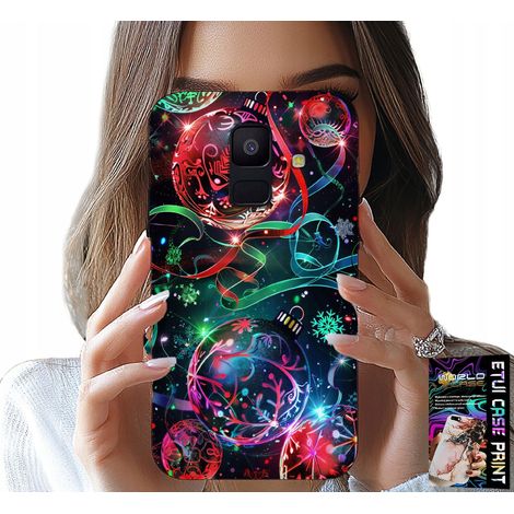 Custodia per Samsung A6 2018 - Palline di Natale, albero di Natale, custodia + pellicola (1/5)