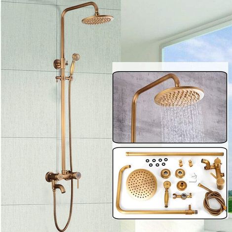 Conjunto de ducha Retrofit Sistema de ducha Rociador Ducha de lluvia Superficie de cobre Distancia de 150 mm Peso de 5 kg